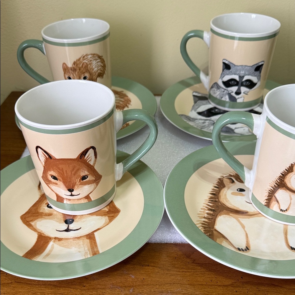 Animal Print Ceramic Mug and Saucer Set
